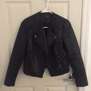 Topshop Black Leather Jacket (US Size 4)